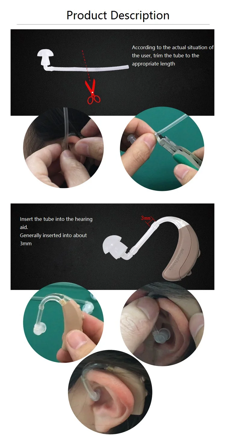 Siemens 3.2*2mm Bte Hearing Aid Tube With Silicone Ear Domes Buy