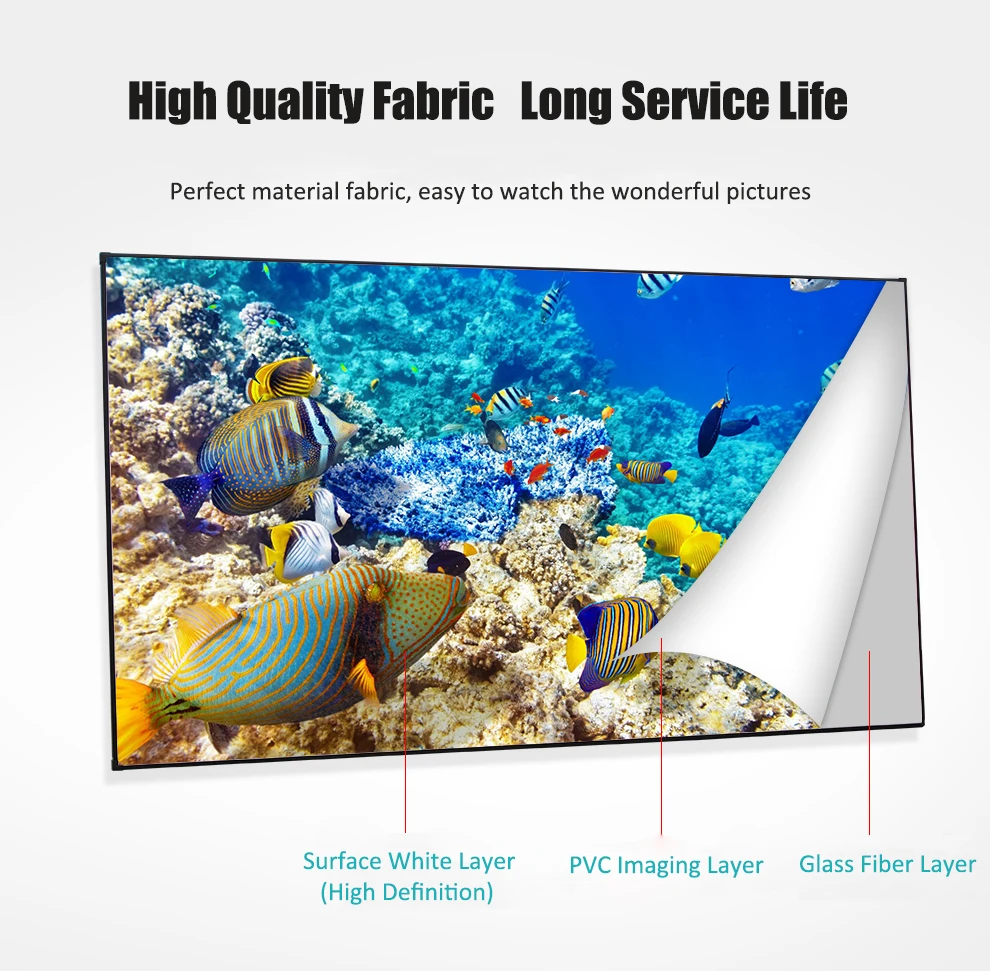 110inch Ambient Light Rejecting Projector Screen Alr Soft Pvc Fabric