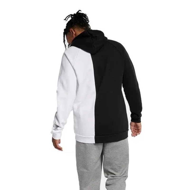 Men Half Black Half White Split Color Hoodies No Pocket - Buy Long ...