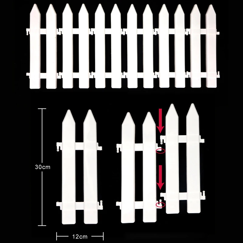 New Design Christmas Tree Decoration 30Cm High White Plastic Fence