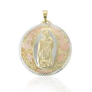 33575 xuping tri color Virgin Mary religious pendant, christian jewelry, jewelry making supplies