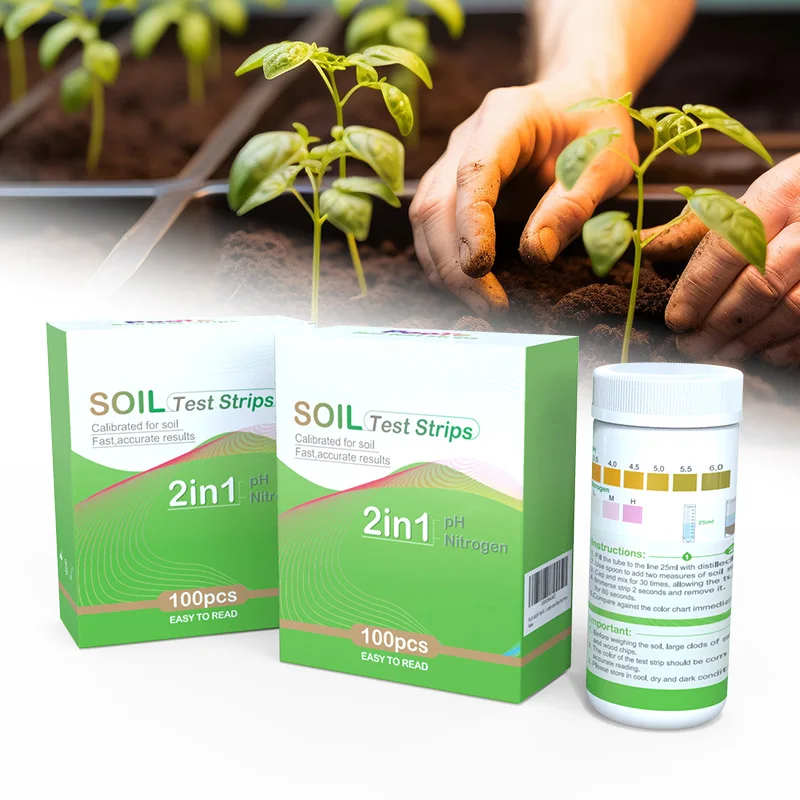 Pawfly 2 In 1 Soil Test Kit For PH & Nitrogen, 150 Strips Soil PH Test Kit, Soil PH Test Strips (3.5-9 Range), Soil Testing Kit For Lawn Garden Indoor