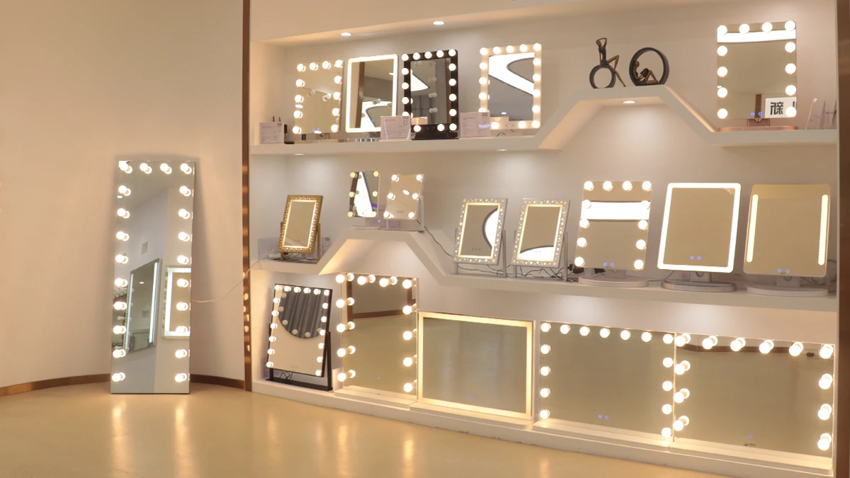 Backstage Dressing Table Illuminated Hollywood Cosmetic Mirror Desktop ...