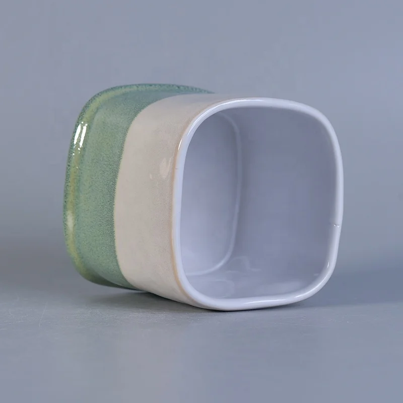 Square candle holders in ceramic scented candle jar home decor