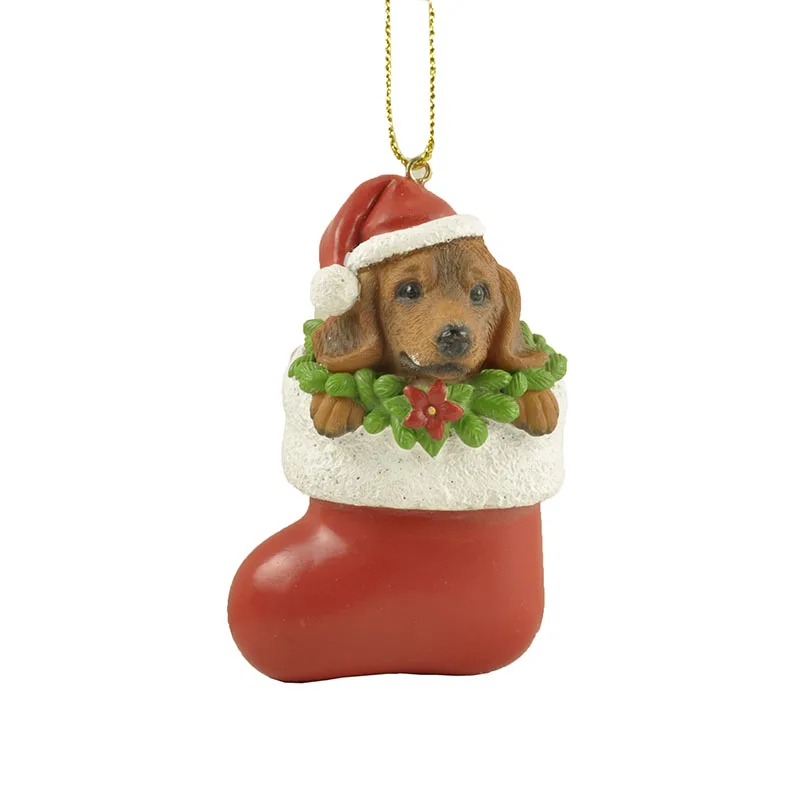 Dachshund dog home decor in Christmas stockings xmas ornaments