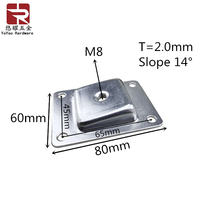 10 Degree Nordic Furniture Square Angle Top Chair Leg Mounting Plates
