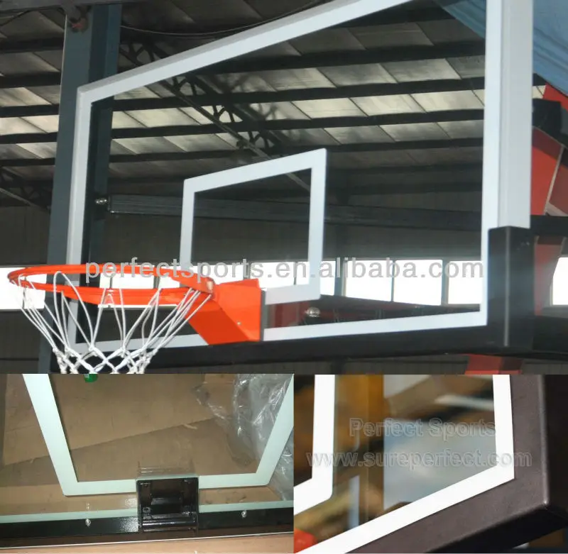 NBA Style Basketball Backboard, View Tempered glass basketball