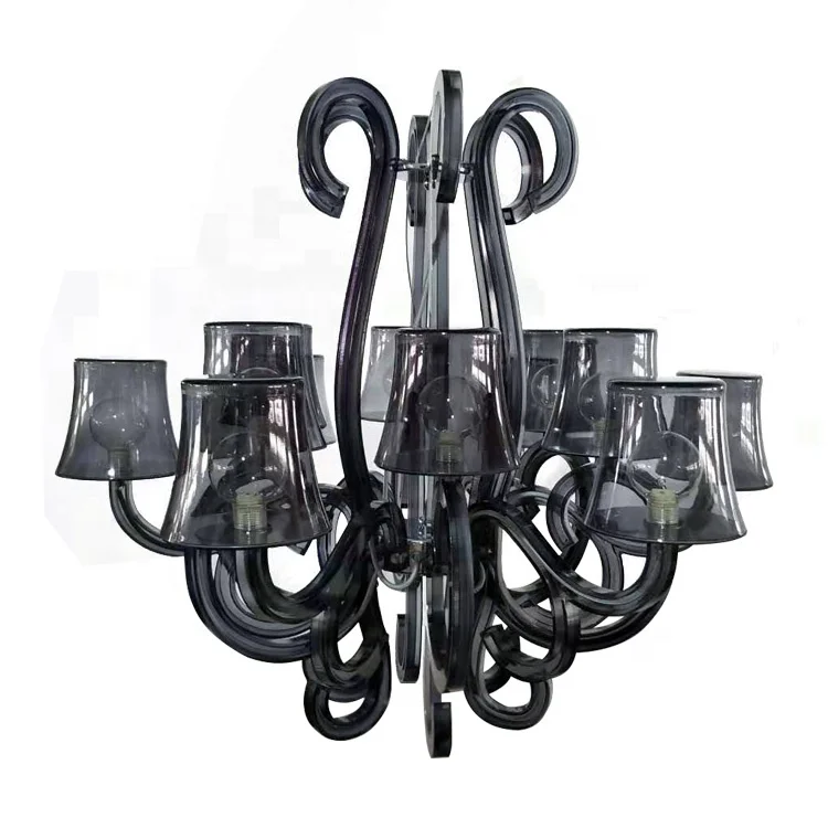 Wholesale custom indoor decoration 40w e14 living room bedroom dining home led modern black chandelier