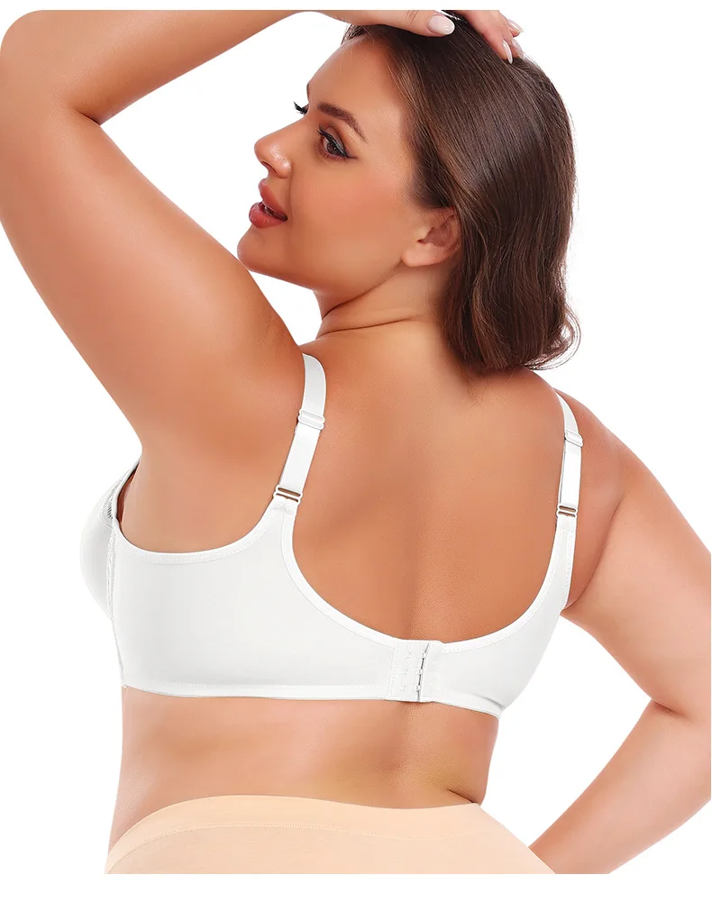 Cross-Border Large Size Bras Anti-Sagging & Breathable V2109005 Model with Steel Ring & Gathered Cups for Large Chest Wholesale