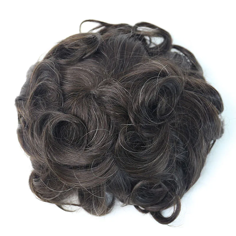 Wholesale Peluca cabello Natural para hombre, peluquín de pelo ondulado de para hombre con cabello sintético 10% gris From m.alibaba.com