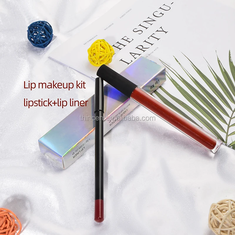 L1#29r HOT Sale Matte Liquid Lipstick Private Label Lipliner Makeup Waterproof Lipstick Set