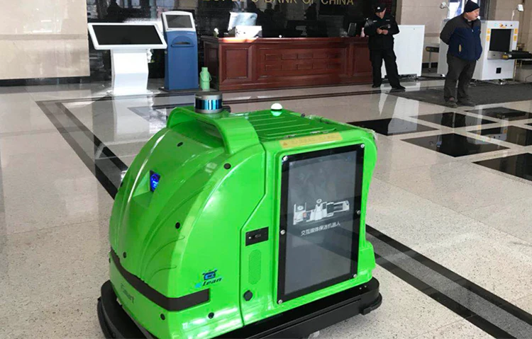 自主智能自动地板清洗机机器人与交互式媒体清洗机