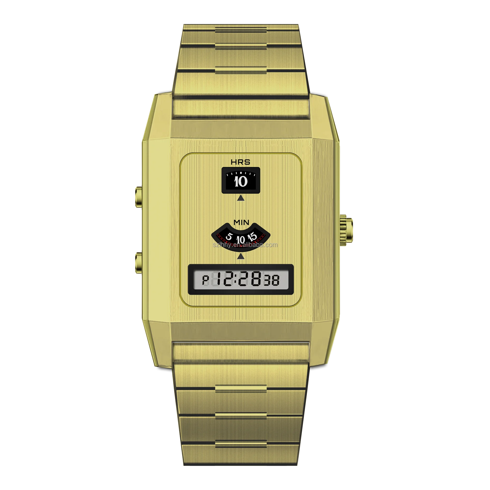 Vintage Digital Quartz Watch with Square Dial and Alarm Citizen Alarm Square 240081-TA – Turgay main image 2