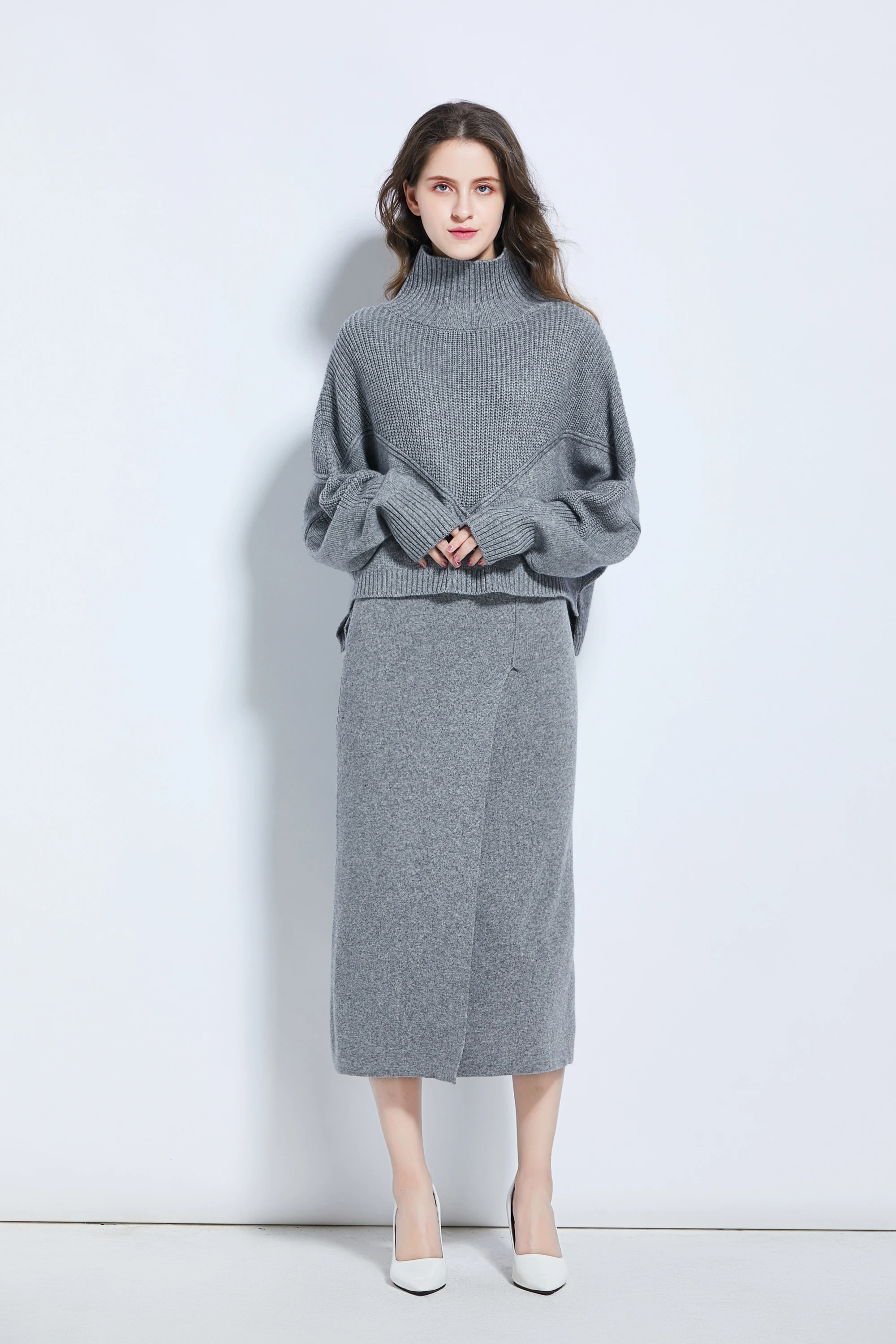 2020 New custom  oversized  High Quality Knitwear cashmere Sweater Sets For Women