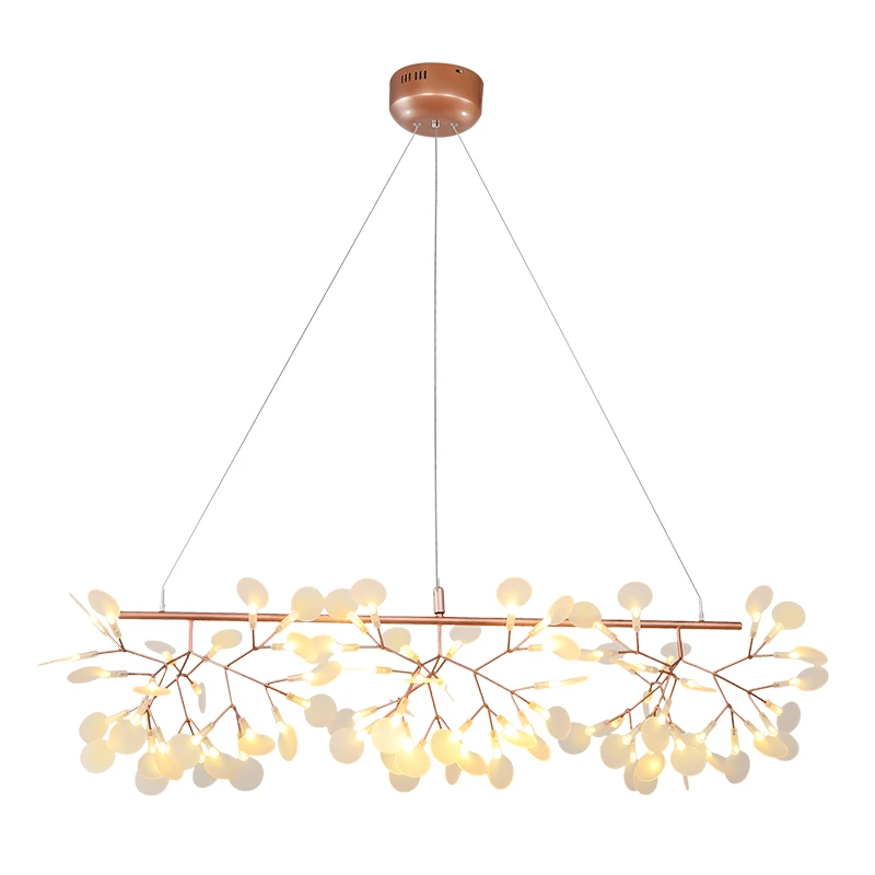 Nordic postmodern fancy rose gold pendant light led firefly  living room dinning room chandelier
