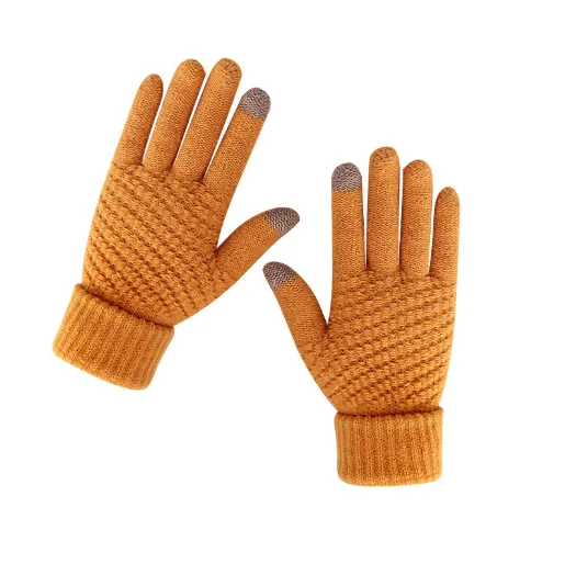 Unisex Touch Screen Gloves Stretch Knitted Wool Mittens Full Finger ...