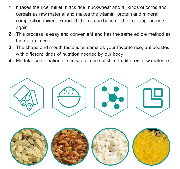 Automatic nutritional fortified rice making machine artificial rice production line