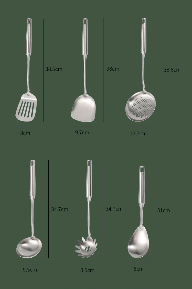 Factory Direct Wholesale 304 Stainless Steel Kitchen Cooking Utensils