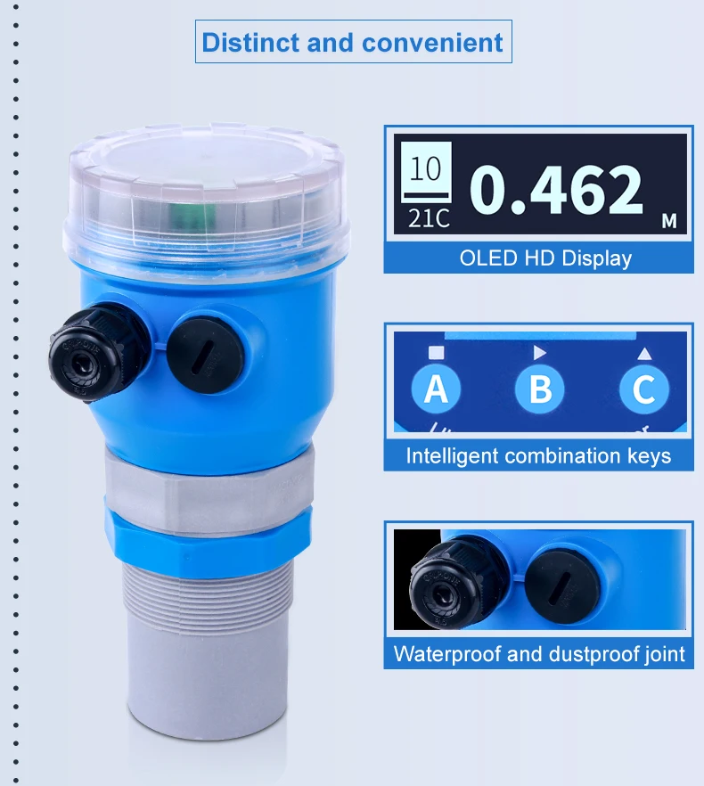 Cheap Price Rs485 Ultrasonic Water Tank Level Sensor Solid Liquid Level ...