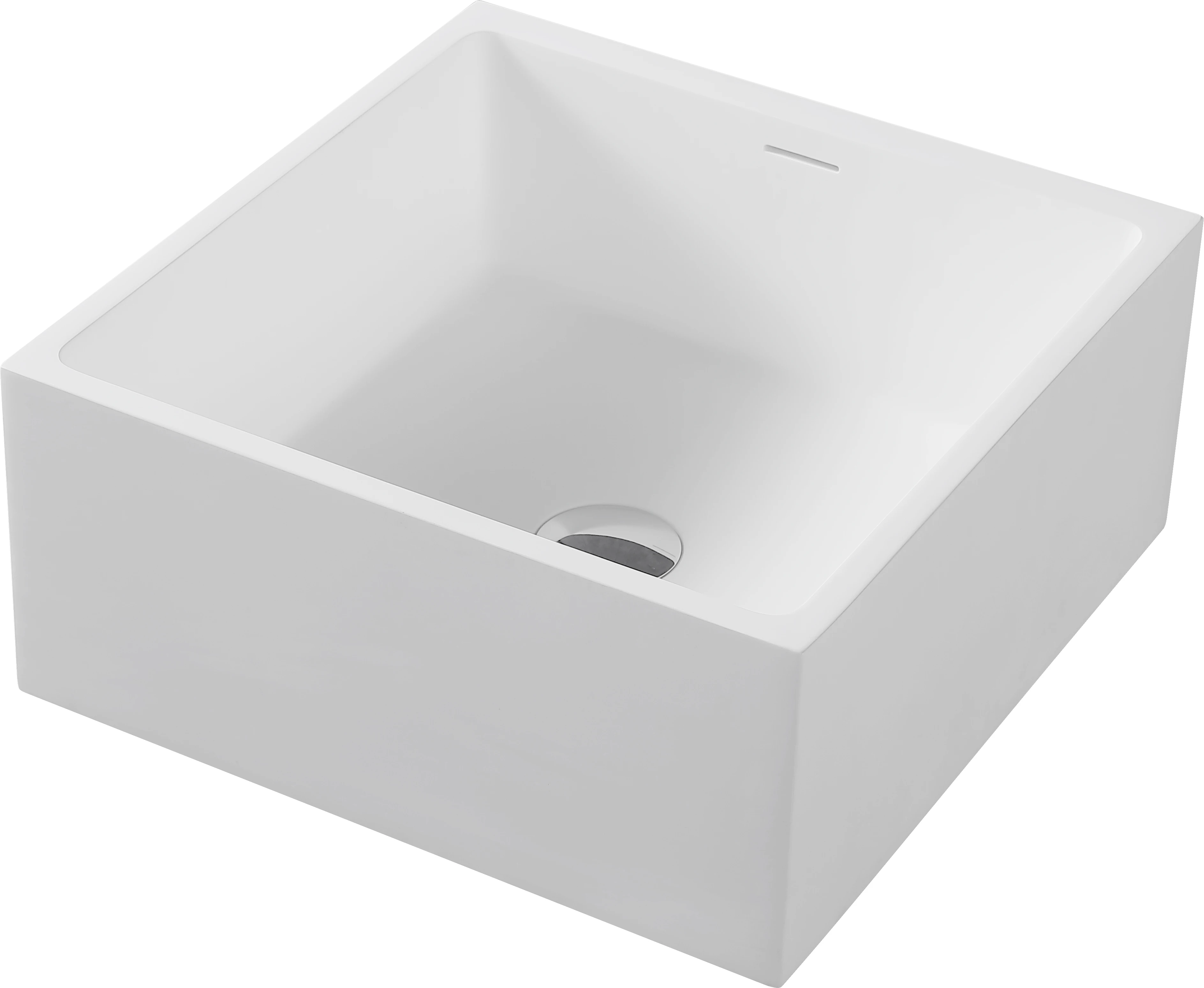 Square Acrylic solid surface pure white bathroom washbasins