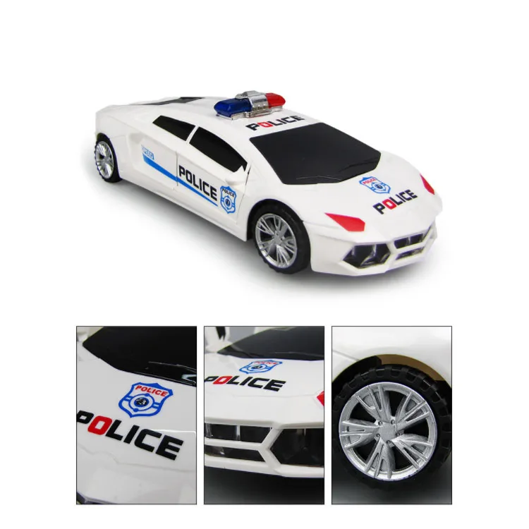 Bump and Go Electric 360 Rotate Tranforming Toy Car With Light and Sound Automatic Door Opening Creative Toy Vehicle for Kids