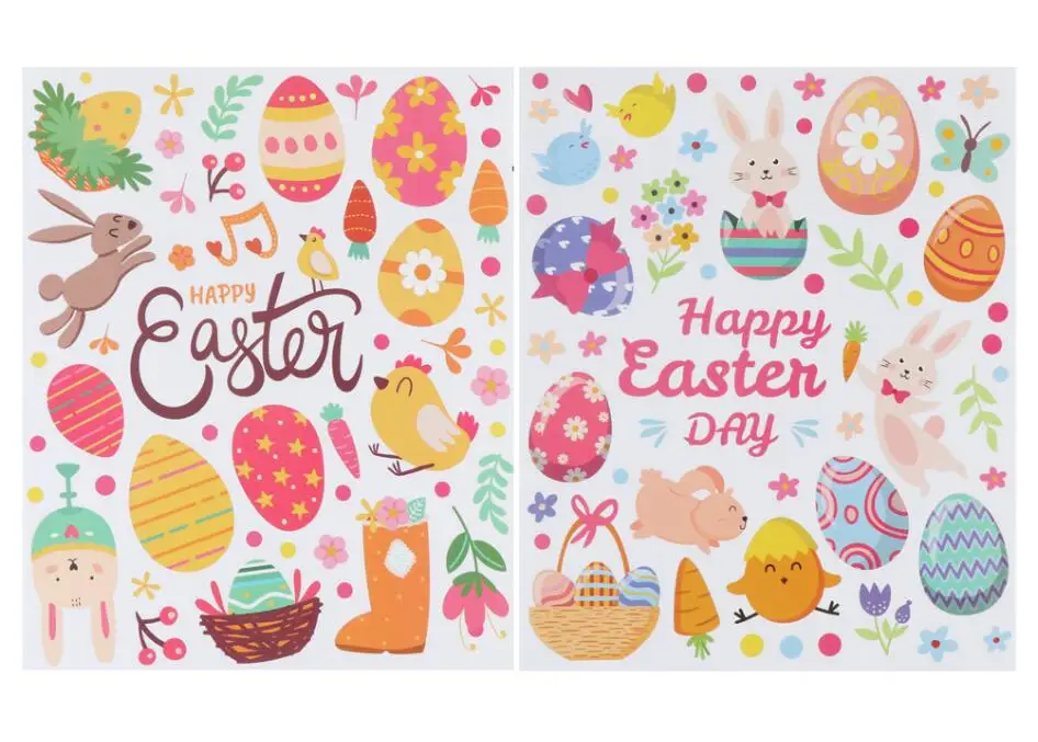 Yh23 Easter Decorations Easter Window Clings Decals Stickers Large ...