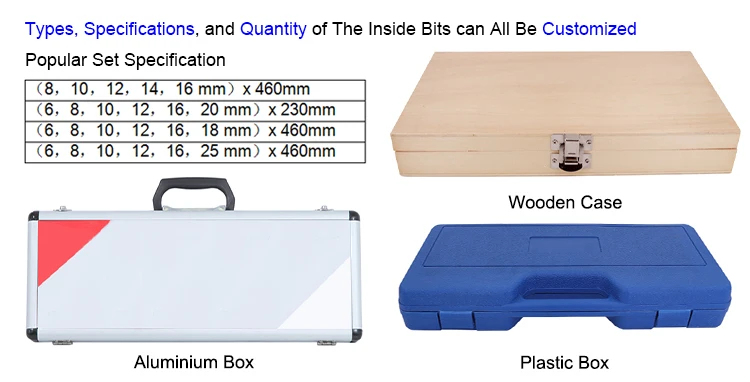 15Pcs Hex Shank Wood Auger Drill Bit Set with Plastic Box