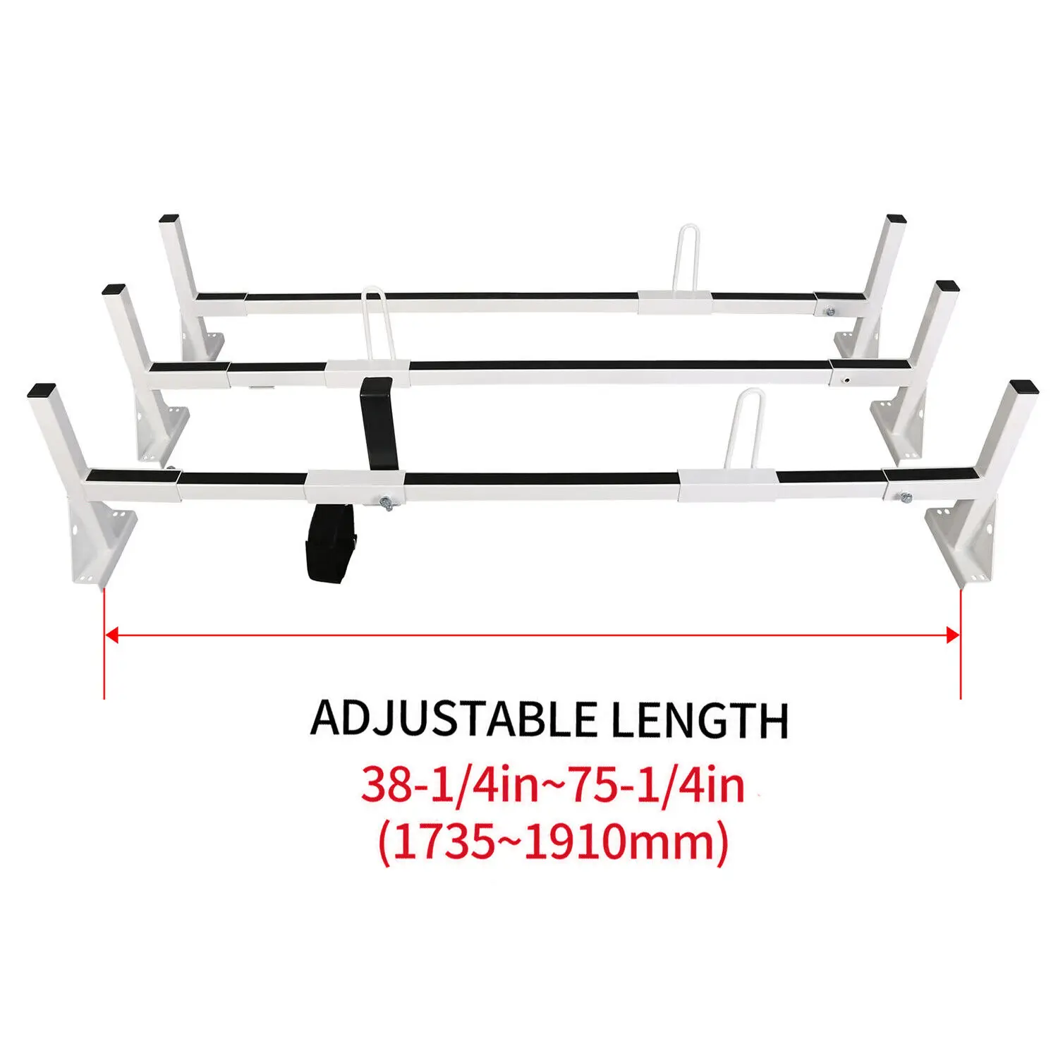 Fullsize Van 3 Bar Ladder Roof Rack Cross Bar For 1996-on Ford E-150 E ...