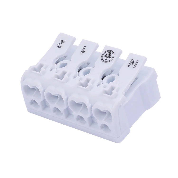 Quick Connect Wire 4 Pin 4 hole Screwless Connector led lighting self-locking push-in terminal strip