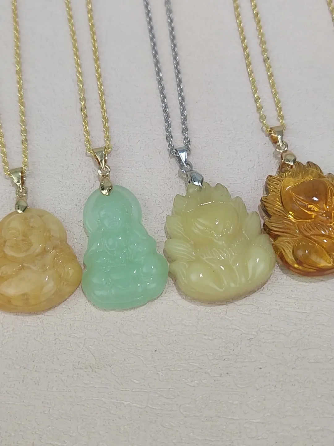 Classic Jewelry Men Women Jade Buddha Necklace Pendant Colored