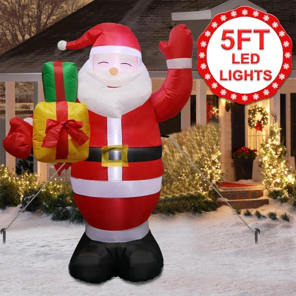 Ourwarm Christmas Yard Inflatables Statue 150cm Led Inflatables Santa ...