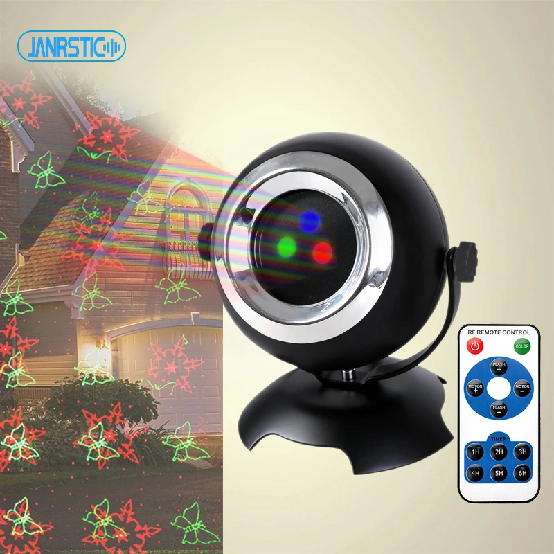 Waterproof Christmas Red Green Blue Tricolor Outdoor Garden christmas laser snowflake lights