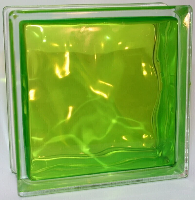 China Hollow cheap colored square clear art building solid glass block with high quality