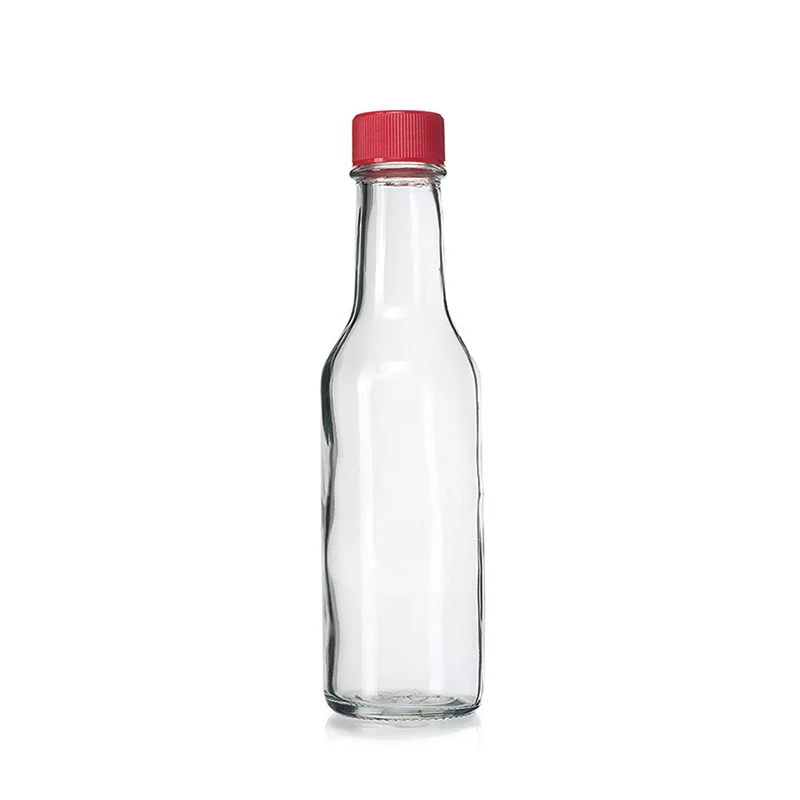 5 Oz Empty Clear Glass Hot Sauce Bottles With Red Caps And Drip Dispensing Tops Buy Glass Hot 3990