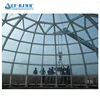 Xuzhou LF Spider type invisible frame prefab all bolted metal frame structurebanquet hall glass atrium roof
