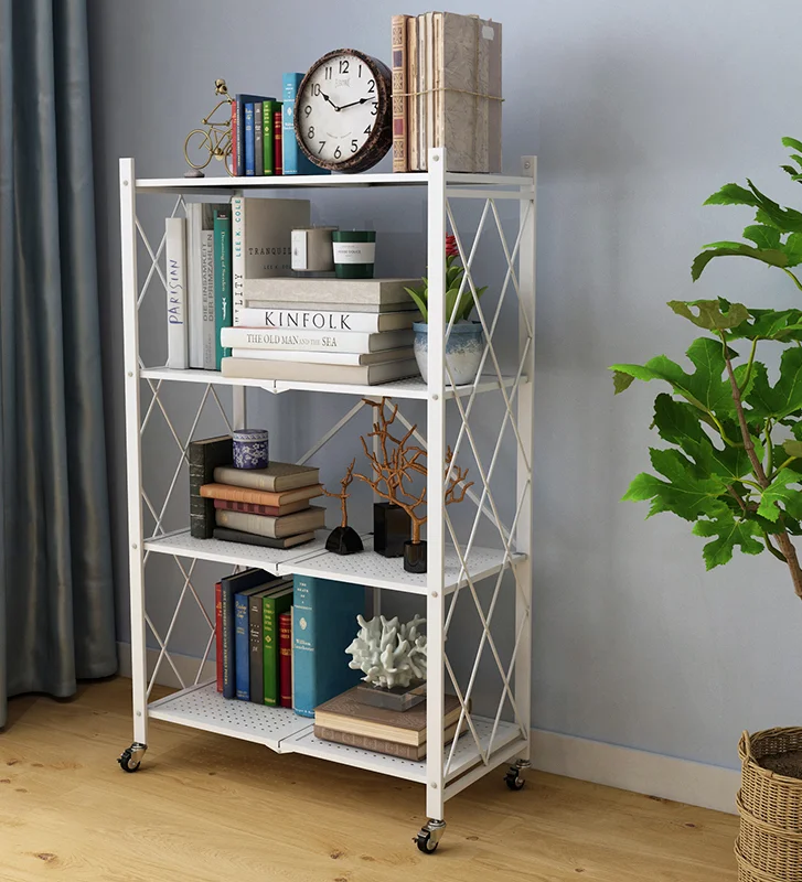 Morgie Folding Black Racks Steel Storage Shelf Estantes Mobile Folded ...