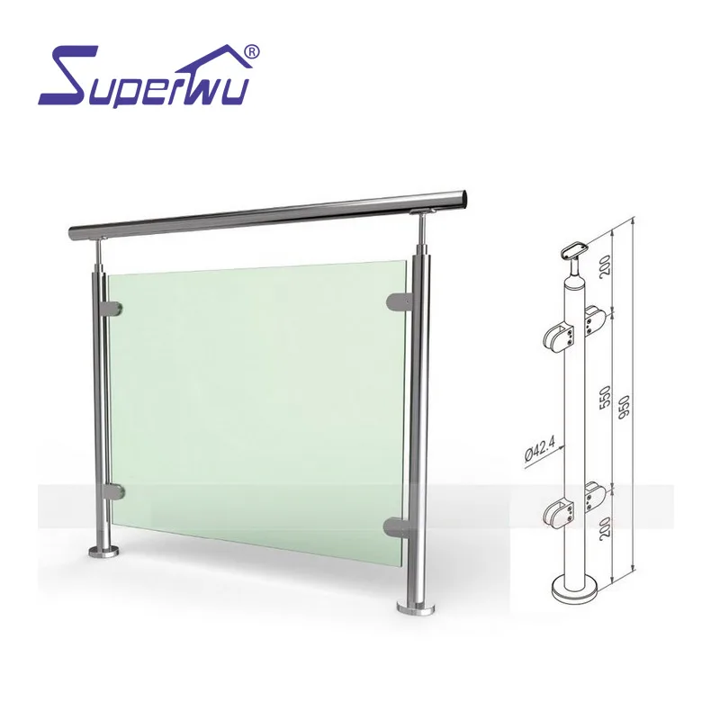 Australia standard popular design aluminum alloy&glass fence or handrail or balustrade