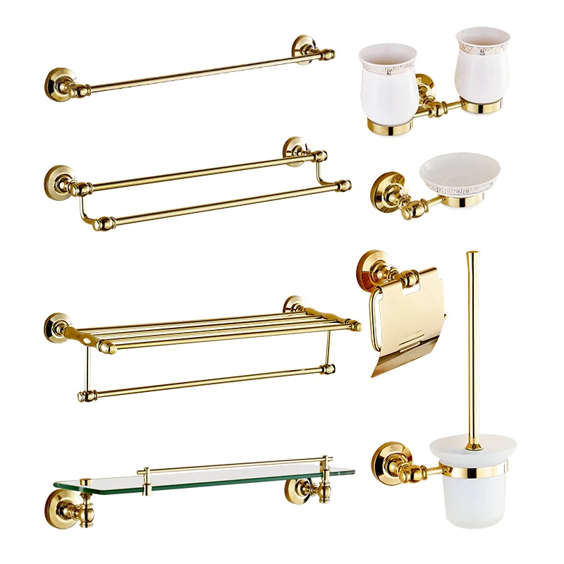 Chinese Luxury Brass Hotel Bathroom Accessories Gold Plated Brass Bathroom Accessories Set With Glass Soap Dish Tooth Cup Buy Chinese Luxury Brass Hotel Bathroom Accessories Gold Plated Brass Bathroom Accessories Set