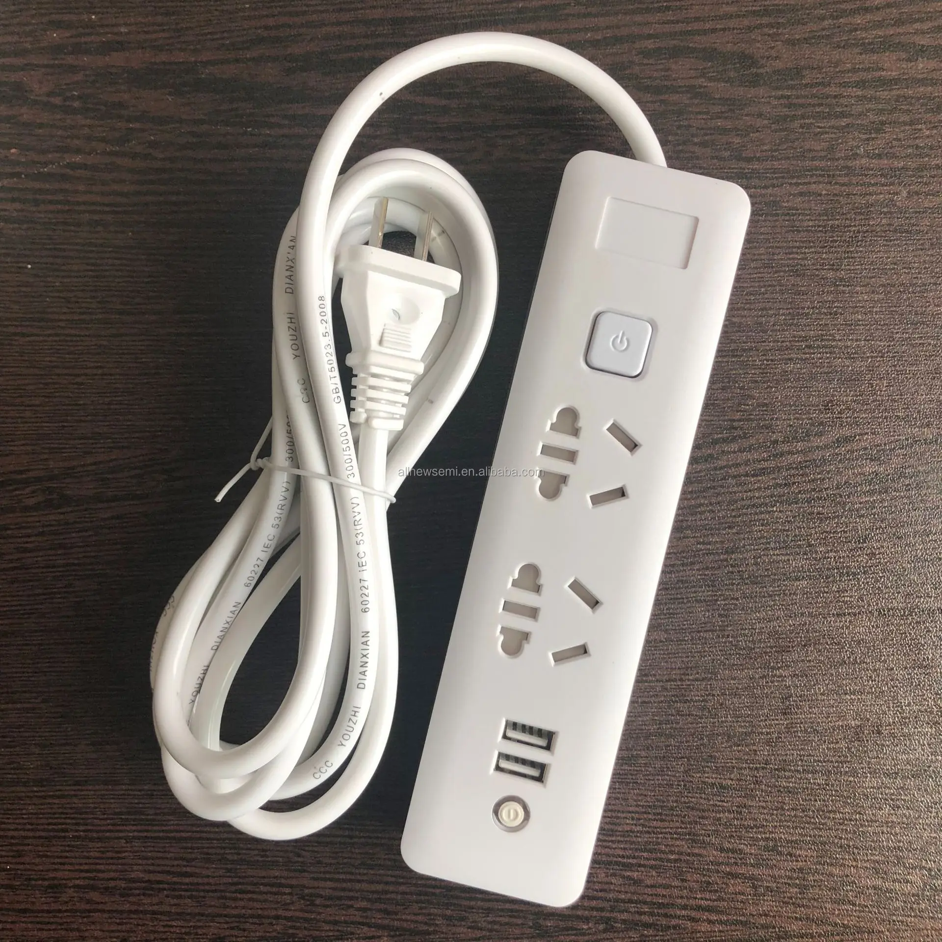 fast charging 2A  USB charging plug Multi-function Switched Electrical Power Extension Socket with switch