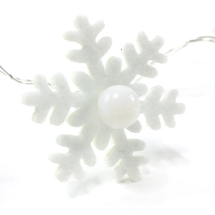 Christmas Snowflake White Beads Rope Led Decoration Light