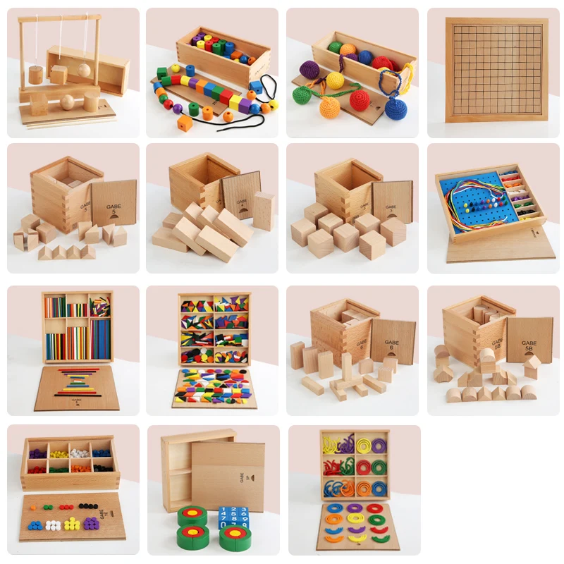 Froebel Environmental Kids Wooden Educational Toy Set With 15 Types ...