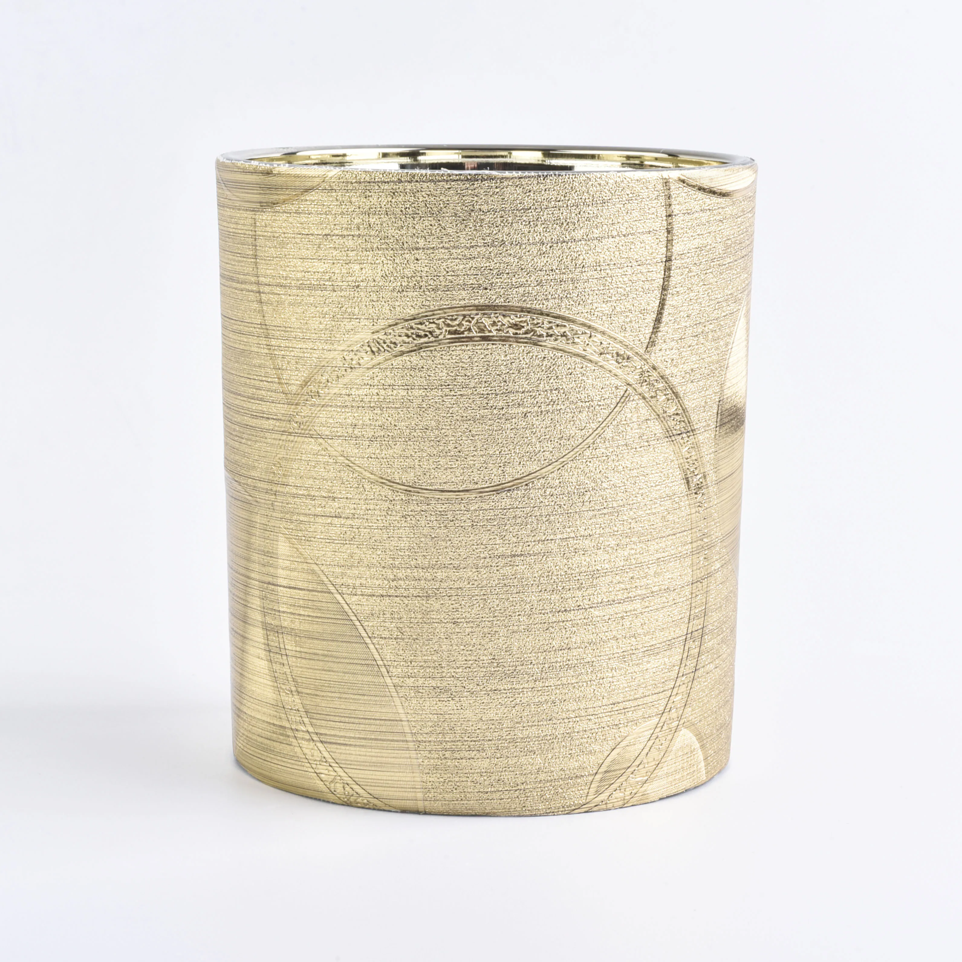 gold cover glass candle container