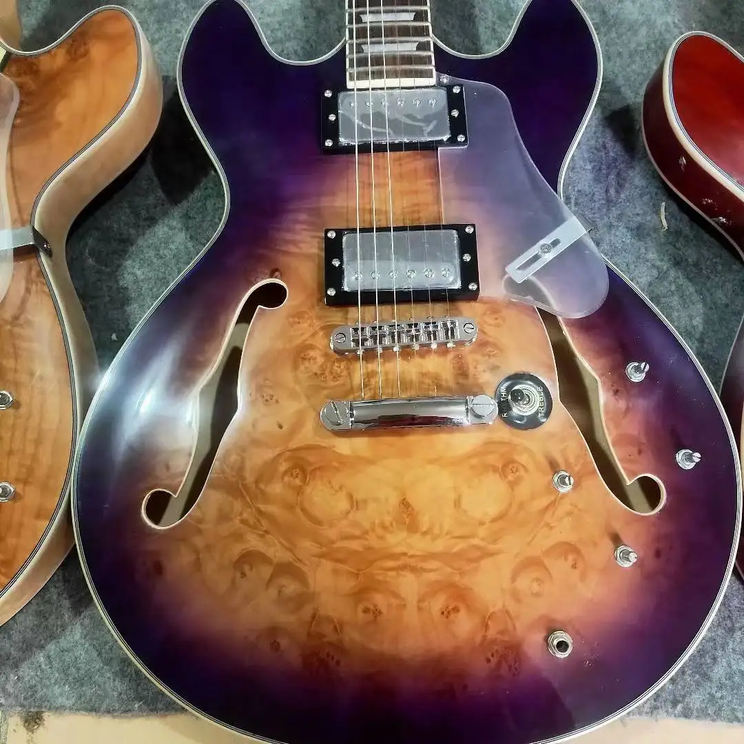 Semi Hollow Body Electric Guitar With Flamed Top Buy Guitar Wholesale