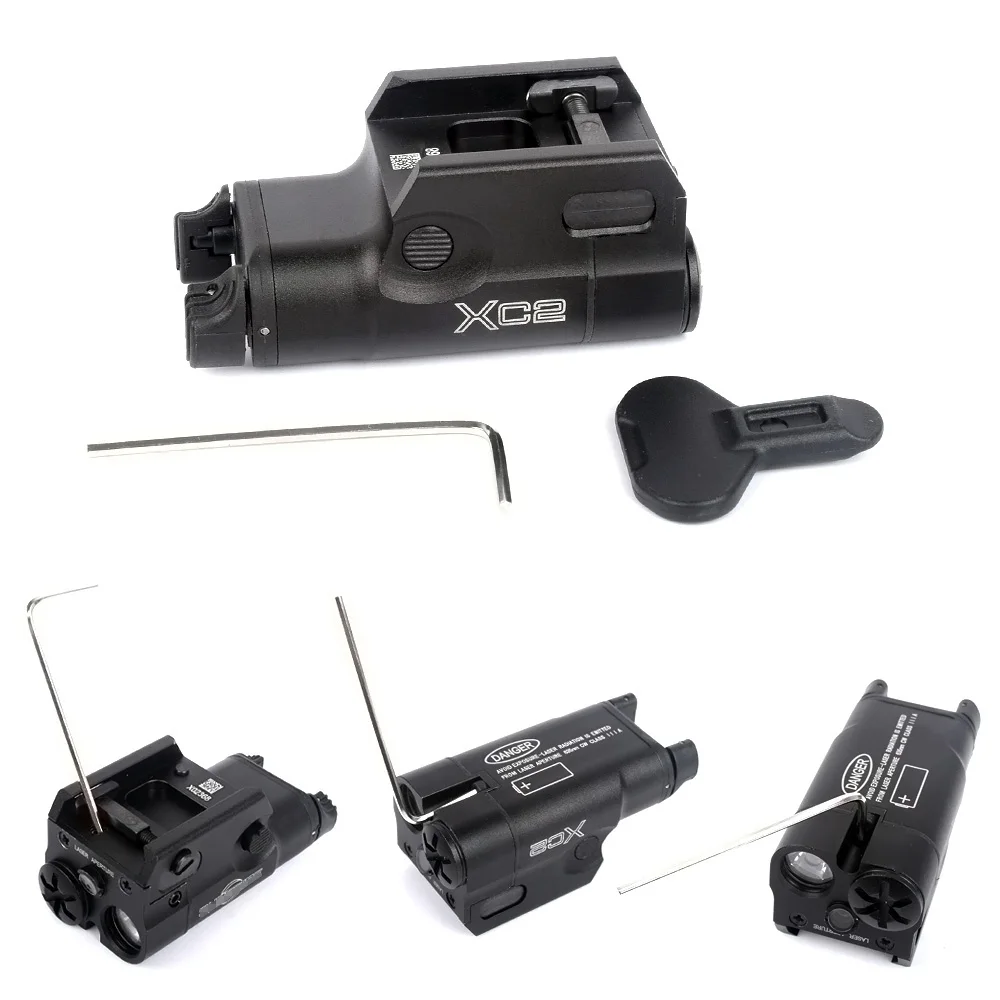 Hunting XC2 Ultra Compact Light Pistol Mini Flashlight With Red Dot Laser 