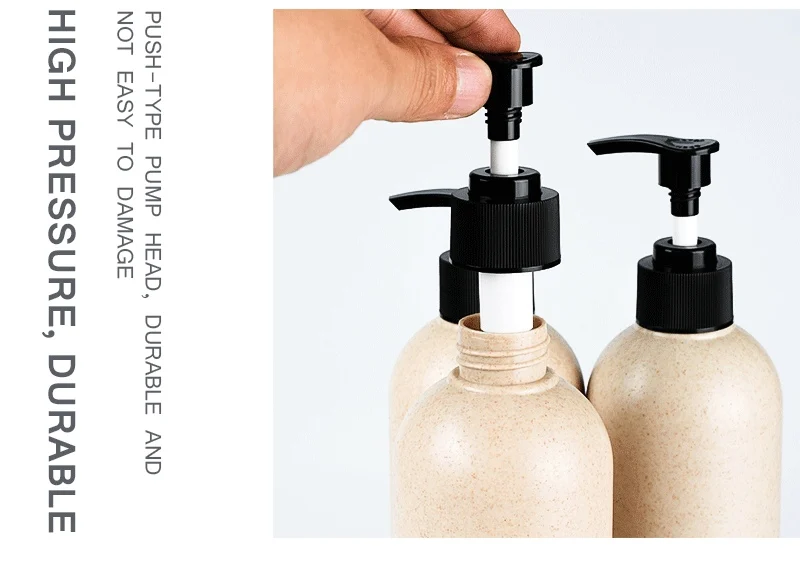 Biodegradable Cosmetic Container 1oz 300ml 500ml Wheat Straw Plastic