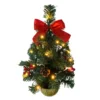 50CM mini decorative basin tree with battery lamp /red bow/ pine nuts,/Harry leaves/red berries