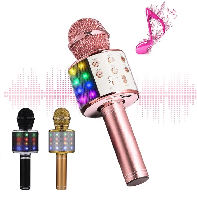 Ws858l Wireless Karaoke Microphone Ktv Playerbluetooth Speaker With Lights Buy Bluetooth