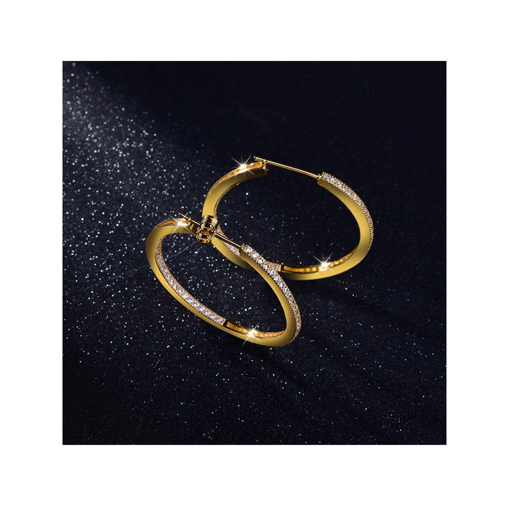 Self Piercing Hoop Earrings Gold Plated India Brass Earrings Buy