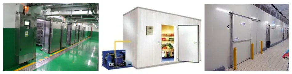 Meat cooling refrigerator and defrost room in beef slaughterhouse