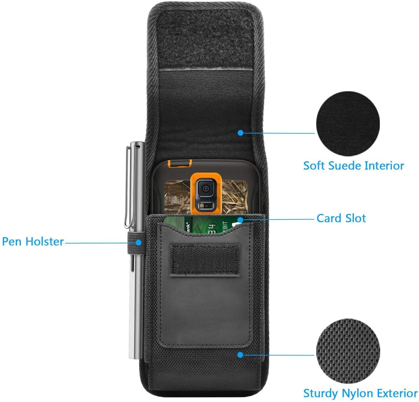 Custom Logo Durable Nylon Phone Belt Clip Holster Holder Cover Case